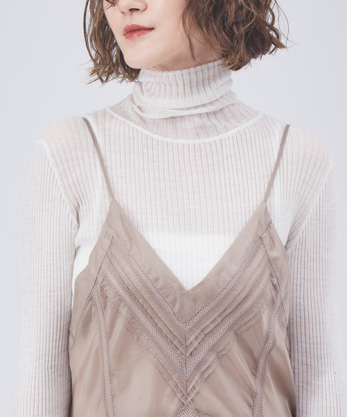 Rouge vif（ルージュヴィフ）の「キュプラキャミワンピース（ワンピース・レディース・ブラック/ベージュ/ブラウン・フリー）」の4枚目の写真