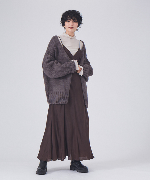 Rouge vif（ルージュヴィフ）の「キュプラキャミワンピース（ワンピース・レディース・ブラック/ベージュ/ブラウン・フリー）」の12枚目の写真