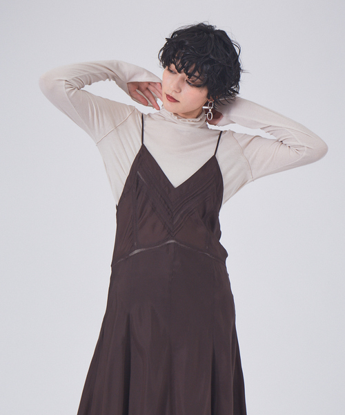 Rouge vif（ルージュヴィフ）の「キュプラキャミワンピース（ワンピース・レディース・ブラック/ベージュ/ブラウン・フリー）」の13枚目の写真