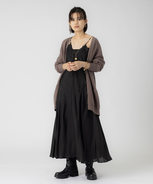 Rouge vif（ルージュヴィフ）の「キュプラキャミワンピース（ワンピース・レディース・ブラック/ベージュ/ブラウン・フリー）」の16枚目の写真