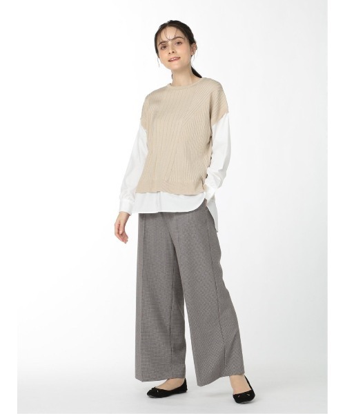 m.f.editorial(エムエフエディトリアル)の「エムエフエディトリアルレディース/m.f.editorial:Women ニットベスト&長袖シャツ フェイクレイヤードプルオーバー(ニット/セーター・レディース・グレー/ベージュ・MEDIUM/LARGE)」の17枚目の写真
