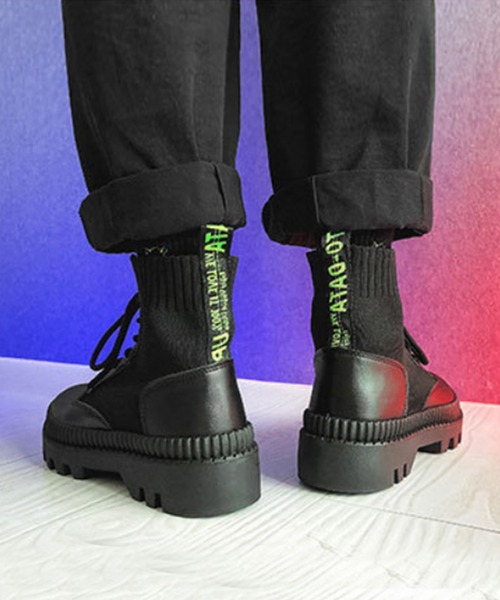 aimoha（アイモハ）の「レースアップ厚底ブーツ（ブーツ・メンズ・ブラック・26.5cm/26.0cm/27.0cm/25.5cm/25.0cm/24.5cm）」の5枚目の写真