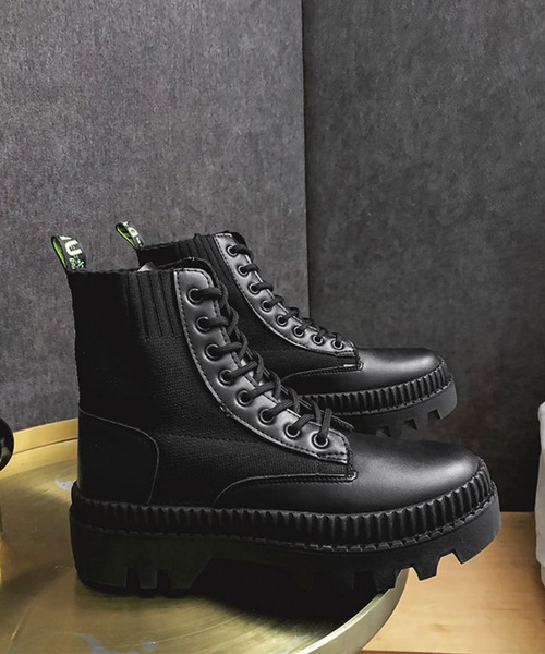 aimoha（アイモハ）の「レースアップ厚底ブーツ（ブーツ・メンズ・ブラック・26.5cm/26.0cm/27.0cm/25.5cm/25.0cm/24.5cm）」の16枚目の写真
