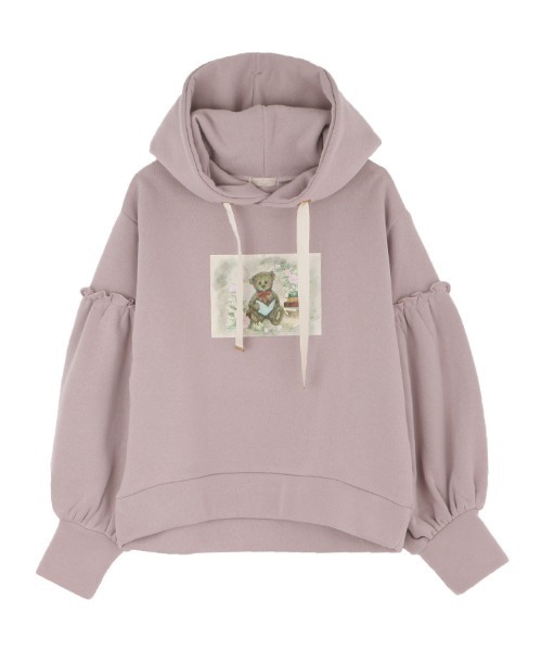 axes femme POETIQUE（アクシーズファムポエティック）の「ヴィンテージベアパーカー（パーカー・レディース・キナリ/ブラウン/ラベンダー・MEDIUM）」の3枚目の写真
