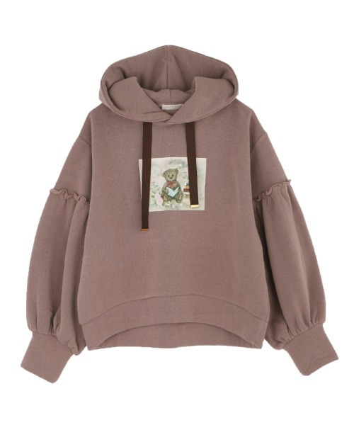 axes femme POETIQUE（アクシーズファムポエティック）の「ヴィンテージベアパーカー（パーカー・レディース・キナリ/ブラウン/ラベンダー・MEDIUM）」の2枚目の写真