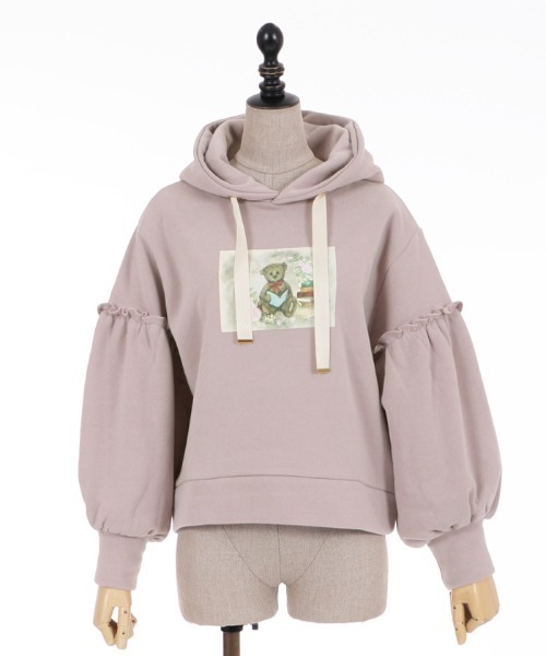 axes femme POETIQUE（アクシーズファムポエティック）の「ヴィンテージベアパーカー（パーカー・レディース・キナリ/ブラウン/ラベンダー・MEDIUM）」の13枚目の写真