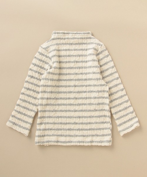sense of wonder（センスオブワンダー）の「ケーブルジャガードハイネックTシャツ（Tシャツ/カットソー・キッズ・キナリ/ライトグレー・80ｃｍ/90cm/100cm/110cm/120cm/130cm）」の5枚目の写真