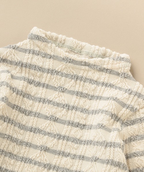 sense of wonder（センスオブワンダー）の「ケーブルジャガードハイネックTシャツ（Tシャツ/カットソー・キッズ・キナリ/ライトグレー・80ｃｍ/90cm/100cm/110cm/120cm/130cm）」の6枚目の写真