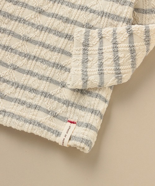 sense of wonder（センスオブワンダー）の「ケーブルジャガードハイネックTシャツ（Tシャツ/カットソー・キッズ・キナリ/ライトグレー・80ｃｍ/90cm/100cm/110cm/120cm/130cm）」の7枚目の写真