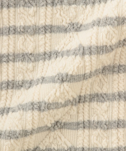 sense of wonder（センスオブワンダー）の「ケーブルジャガードハイネックTシャツ（Tシャツ/カットソー・キッズ・キナリ/ライトグレー・80ｃｍ/90cm/100cm/110cm/120cm/130cm）」の8枚目の写真
