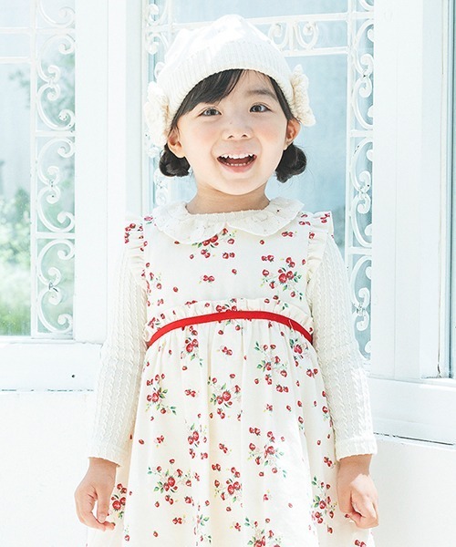 sense of wonder（センスオブワンダー）の「ケーブルジャガードハイネックTシャツ（Tシャツ/カットソー・キッズ・キナリ/ライトグレー・80ｃｍ/90cm/100cm/110cm/120cm/130cm）」の11枚目の写真