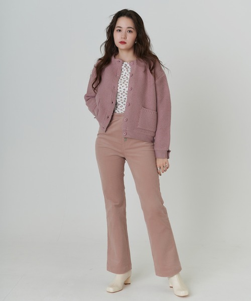 TINA：JOJUN（ティーナジョジュン）の「ハイウエスト コーデュロイ パンツ TINA：JOJUN（その他パンツ・レディース・ピンク/オレンジ・XS/S/M）」の3枚目の写真