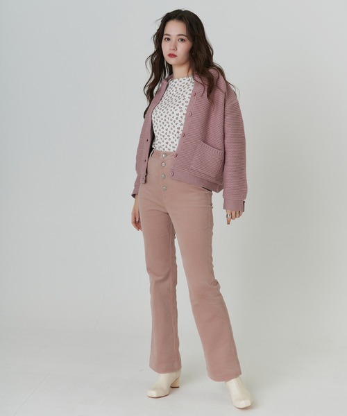 TINA：JOJUN（ティーナジョジュン）の「ハイウエスト コーデュロイ パンツ TINA：JOJUN（その他パンツ・レディース・ピンク/オレンジ・XS/S/M）」の5枚目の写真