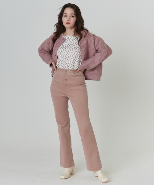 TINA：JOJUN（ティーナジョジュン）の「ハイウエスト コーデュロイ パンツ TINA：JOJUN（その他パンツ・レディース・ピンク/オレンジ・XS/S/M）」の6枚目の写真