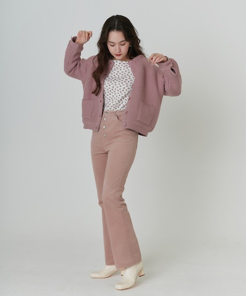 TINA：JOJUN（ティーナジョジュン）の「ハイウエスト コーデュロイ パンツ TINA：JOJUN（その他パンツ・レディース・ピンク/オレンジ・XS/S/M）」の7枚目の写真