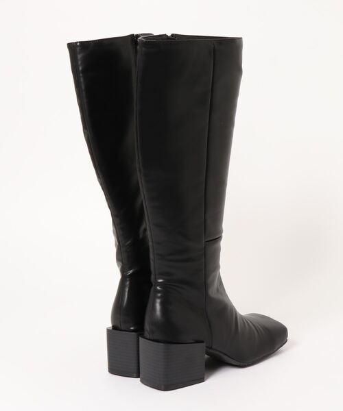 ANAP（アナップ）の「WEB限定【LLサイズ】スクエアトゥーロングブーツ（ブーツ・レディース・ブラック/アイボリー・LL/S/M/L）」の3枚目の写真