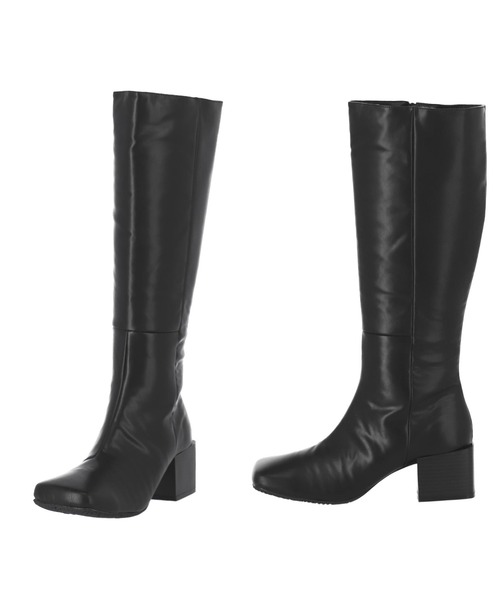 ANAP（アナップ）の「WEB限定【LLサイズ】スクエアトゥーロングブーツ（ブーツ・レディース・ブラック/アイボリー・LL/S/M/L）」の9枚目の写真