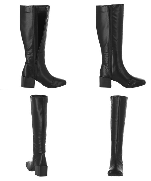 ANAP（アナップ）の「WEB限定【LLサイズ】スクエアトゥーロングブーツ（ブーツ・レディース・ブラック/アイボリー・LL/S/M/L）」の10枚目の写真