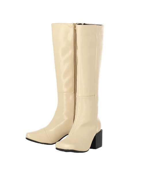 ANAP（アナップ）の「WEB限定【LLサイズ】スクエアトゥーロングブーツ（ブーツ・レディース・ブラック/アイボリー・LL/S/M/L）」の16枚目の写真