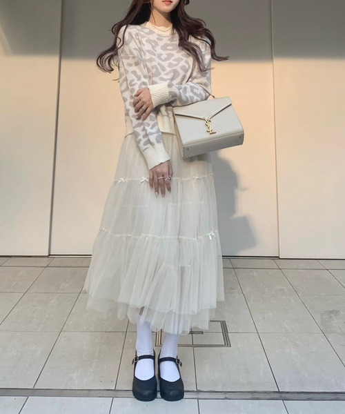 titty＆Co. PETIT by poyo（ティティーアンドコープティバイポヨ）の「【ファッションインフルエンサーPOYO×titty&Co.PETIT】ビックアニマルニットプルオーバー（ニット/セーター・レディース・ホワイト・FREE）」の5枚目の写真