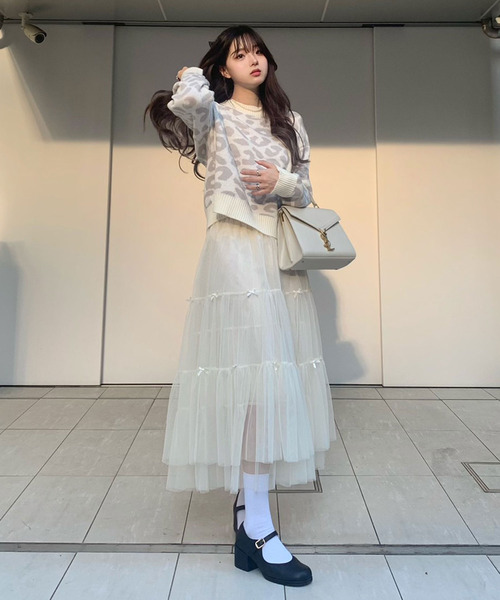 titty＆Co. PETIT by poyo（ティティーアンドコープティバイポヨ）の「【ファッションインフルエンサーPOYO×titty&Co.PETIT】ビックアニマルニットプルオーバー（ニット/セーター・レディース・ホワイト・FREE）」の6枚目の写真