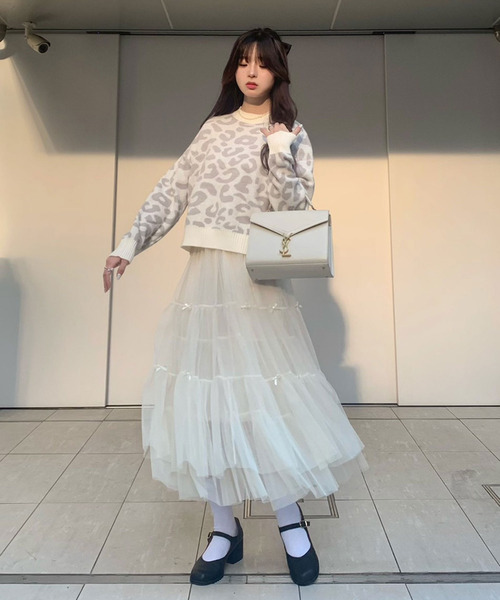 titty＆Co. PETIT by poyo（ティティーアンドコープティバイポヨ）の「【ファッションインフルエンサーPOYO×titty&Co.PETIT】ビックアニマルニットプルオーバー（ニット/セーター・レディース・ホワイト・FREE）」の8枚目の写真