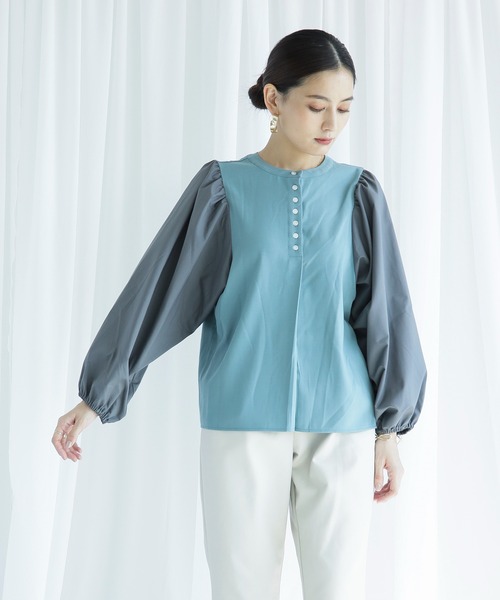 ENNEA(エンネア)の「【2021AW】異素材ボリューム袖・ワッフルライクTRプルオーバー(シャツ/ブラウス・レディース・ブラック/ベージュ/ブルー/グレイッシュベージュ・38)」の21枚目の写真