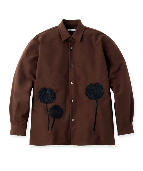 tk.TAKEO KIKUCHI（ティーケータケオキクチ）の「◆シルエットフラワーエンブロシャツ（シャツ/ブラウス・メンズ・オフホワイト/ブラック/ブラウン系・02/03）」の4枚目の写真