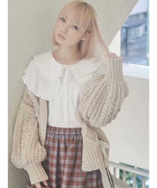merry jenny（メリージェニー）の「キルトとフリルカラーブラウス（シャツ/ブラウス・レディース・オフホワイト・FREE）」の6枚目の写真