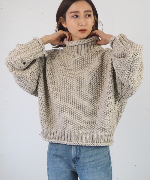 tiptop（ティップトップ）の「ラーベン編みハイネックプルオーバー