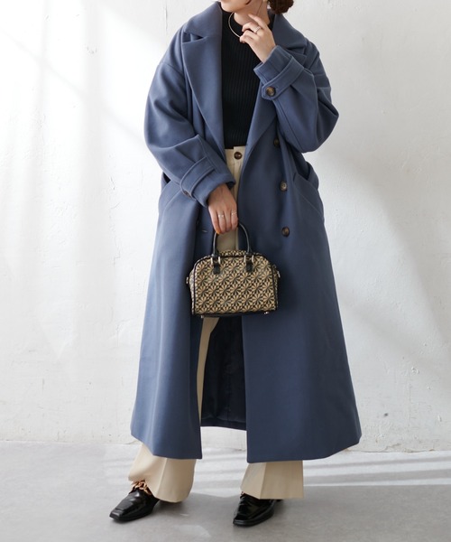 DISCOAT（ディスコート）の「【WEB限定】ウールライクトレンチコート（トレンチコート・レディース・ブラック/ブルー/モカ/ベージュ/アイボリー/グレイッシュベージュ/ブラウン・FREE）」の8枚目の写真