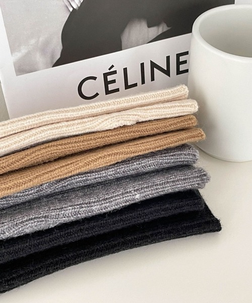 CEMONEMO(セモネモ)の「リブニット アームウォーマー(手袋・レディース・ブラック/ベージュ/グレー/アイボリー・FREE)」の7枚目の写真