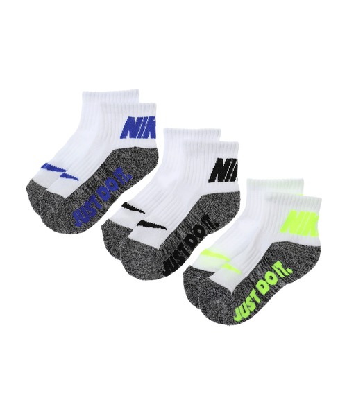 NIKE(ナイキ)の「NIKE/ナイキ NHN JUST DO IT CUSHIOND ANK 3P/NHN ジャストドゥイット クッション アンクル 3P(ソックス/靴下・キッズ・ブラック系その他/ホワイト系その他・17-21cm)」の2枚目の写真