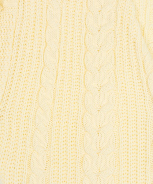 PUNYUS(プニュズ)の「クロップドケーブルニットカーディガン(カーディガン/ボレロ・レディース・ブラック/ライム/アイボリー/ライトパープル・1/2/4/3)」の18枚目の写真