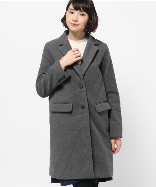 Chico（チコ）の「ロングチェスターコート（その他アウター・レディース・グレー/ネイビー/チャコールグレー・FREE）」の2枚目の写真