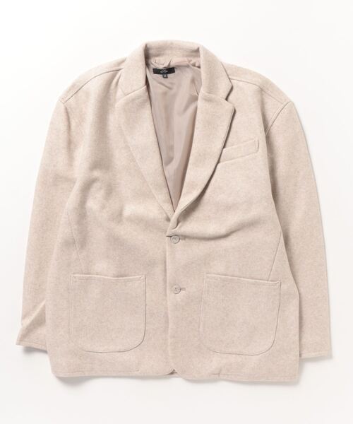 ONE DAY KMC （ワンデイケーエムシー）の「■フェイクウール■ ワイドテーラードジャケット（テーラードジャケット・メンズ・ブラック/オートミール/パープル系・M/L）」の3枚目の写真