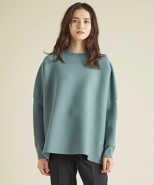 Mila Owen（ミラオーウェン）の「オーバーサイズトレーナー見えニットプルオーバー（ニット/セーター・レディース・ホワイト/ベージュ/ライトブルー・FREE）」の3枚目の写真