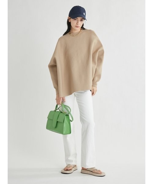 Mila Owen（ミラオーウェン）の「オーバーサイズトレーナー見えニットプルオーバー（ニット/セーター・レディース・ホワイト/ベージュ/ライトブルー・FREE）」の12枚目の写真