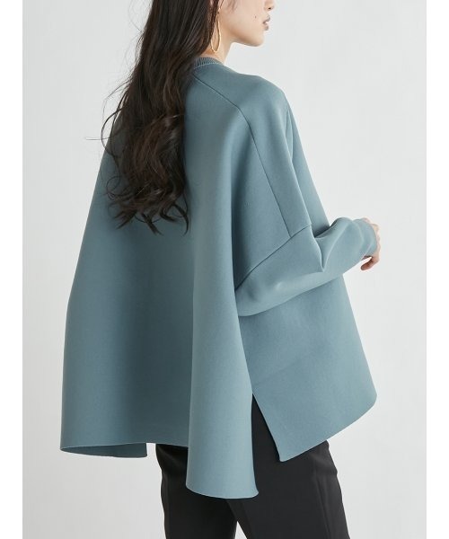 Mila Owen（ミラオーウェン）の「オーバーサイズトレーナー見えニットプルオーバー（ニット/セーター・レディース・ホワイト/ベージュ/ライトブルー・FREE）」の4枚目の写真