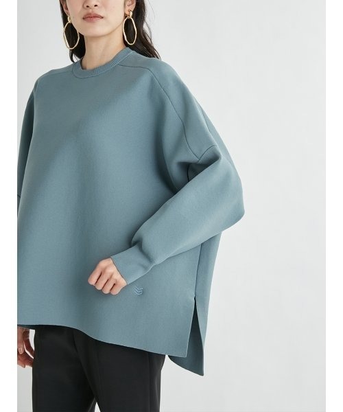 Mila Owen（ミラオーウェン）の「オーバーサイズトレーナー見えニットプルオーバー（ニット/セーター・レディース・ホワイト/ベージュ/ライトブルー・FREE）」の7枚目の写真