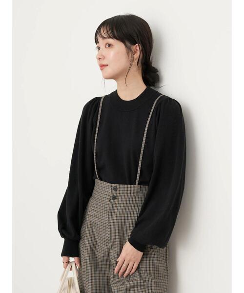 earth music&ecology（アースミュージックアンドエコロジー）の「パワーショルダーニットプルオーバー＊（ニット/セーター・レディース・ブラック/アイボリー/ミント/ラベンダー・S/M）」の6枚目の写真