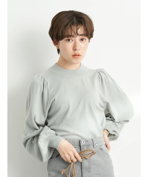 earth music&ecology（アースミュージックアンドエコロジー）の「パワーショルダーニットプルオーバー＊（ニット/セーター・レディース・ブラック/アイボリー/ミント/ラベンダー・S/M）」の7枚目の写真