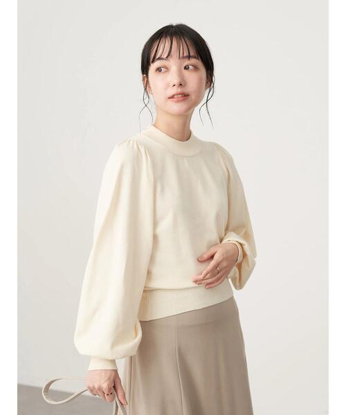 earth music&ecology（アースミュージックアンドエコロジー）の「パワーショルダーニットプルオーバー＊（ニット/セーター・レディース・ブラック/アイボリー/ミント/ラベンダー・S/M）」の9枚目の写真