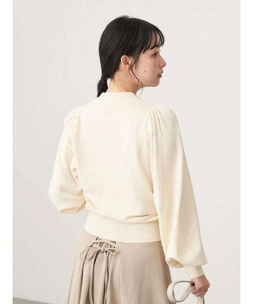 earth music&ecology（アースミュージックアンドエコロジー）の「パワーショルダーニットプルオーバー＊（ニット/セーター・レディース・ブラック/アイボリー/ミント/ラベンダー・S/M）」の12枚目の写真