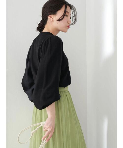 earth music&ecology（アースミュージックアンドエコロジー）の「パワーショルダーニットプルオーバー＊（ニット/セーター・レディース・ブラック/アイボリー/ミント/ラベンダー・S/M）」の18枚目の写真