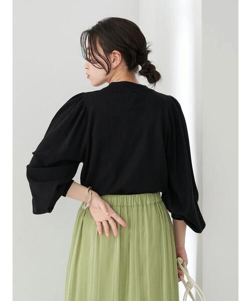 earth music&ecology（アースミュージックアンドエコロジー）の「パワーショルダーニットプルオーバー＊（ニット/セーター・レディース・ブラック/アイボリー/ミント/ラベンダー・S/M）」の19枚目の写真