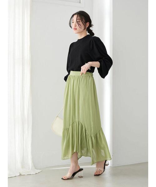 earth music&ecology（アースミュージックアンドエコロジー）の「パワーショルダーニットプルオーバー＊（ニット/セーター・レディース・ブラック/アイボリー/ミント/ラベンダー・S/M）」の20枚目の写真