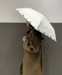 Ray BEAMS / フチ 花刺繍 折りたたみ 日傘