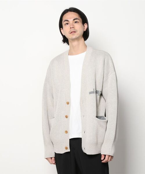 LUSOR（ルーソル）の「LUSOR（ルーソル） Wジャカードロゴカーディガン（カーディガン/ボレロ・メンズ・ブルーグレー/チャコール/ライトグレー・LARGE/MEDIUM）」の2枚目の写真