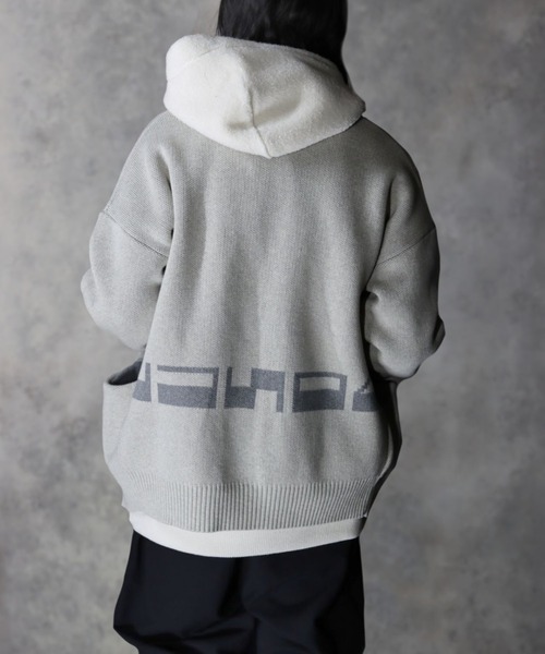 LUSOR（ルーソル）の「LUSOR（ルーソル） Wジャカードロゴカーディガン（カーディガン/ボレロ・メンズ・ブルーグレー/チャコール/ライトグレー・LARGE/MEDIUM）」の15枚目の写真